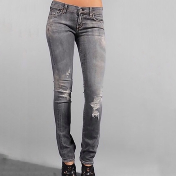 Citizens Of Humanity Denim - COH Ava Gray Distressed Low Rise Straight Leg Jean